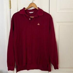 Brooks Brothers Deep Red Long Sleeve Polo